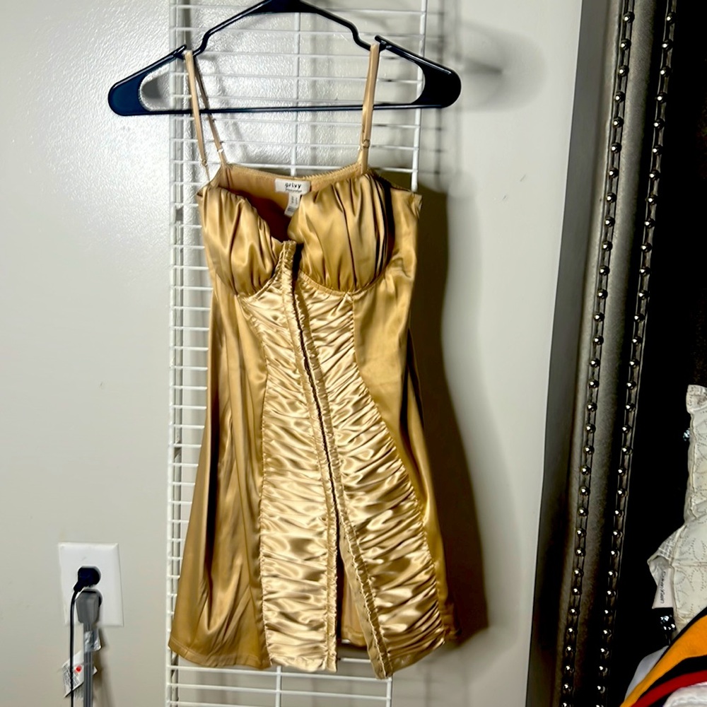 Gold cocktail dress